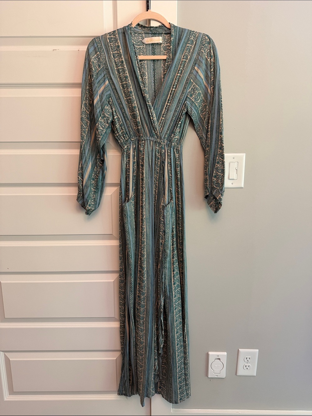 Natalie Martin Natalie Martin NICO MAXI dress PAISLEY STRIPE POOL small